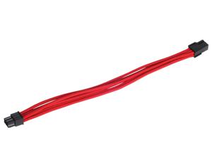 Silverstone 6-pin PCIe verlengkabel 0.25m Rood