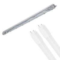 LED Waterdichte TL Armatuur met T8 Buizen - Velvalux Strela - 150cm - Dubbel - Koppelbaar - Waterdicht IP65 - 48W - Natuurlijk Wit 4000K