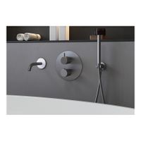 Badkraan SaniClear Iron | Inbouw | Thermostaatkraan | Incl.Inbouwdeel | 2-weg | Rond | Gunmetal - thumbnail