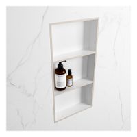 Wandnis Solid Surface Easy | In- en opbouw | 30x60x8 cm | 3 vakken | Linen/Talc