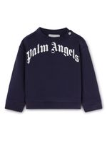 Palm Angels Kids pull en coton à logo imprimé - Bleu - thumbnail