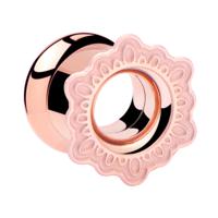 Tunnel met Laser Cut-Design Met roségoud verguld chirurgisch staal Tunnels & Plugs