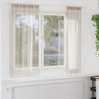 Voile Gordijn met gordijnen 2 pcs Zand 175 x 140 cm Polyester