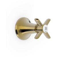 Tres Clasic stopkraan warm 1/2" bi x 1/2" bi Messing oud