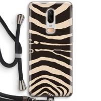 Arizona Zebra: OnePlus 6 Transparant Hoesje met koord - thumbnail