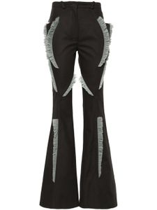 Kiko Kostadinov pantalon évasé à volants - Gris