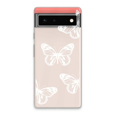 White butterfly: Google Pixel 6 Transparant Hoesje