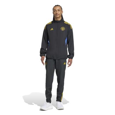 adidas Manchester United Presentatie Trainingspak Full-Zip 2025-2026 Zwart Blauw Geel