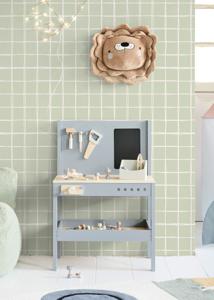 Behang Gentle Grid Rol Groen