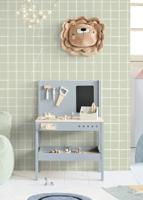 Behang Gentle Grid Rol Groen