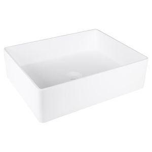Differnz Solid Waskom 48.5x38x14cm Solid Surface Rechthoek Mat Wit 38.150.03