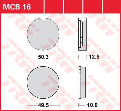 TRW Remblokken, en remschoenen voor de moto, MCB16 Allround organisch
