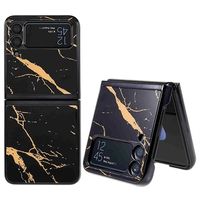 Marble Pattern Samsung Galaxy Z Flip4 Hoesje - Zwart