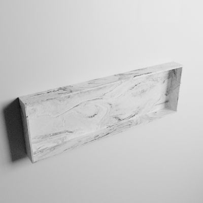 MONDIAZ EASY Nis 89,5x29,5cm in solid surface kleur Glace. 1 vak geschikt voor in- of opbouw
