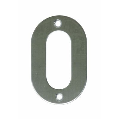AMIG Huisnummer 0 - massief Inox RVS - 10cm - incl. bijpassende schroeven - zilver