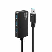 USB-HUB LINDY 43159 Zwart