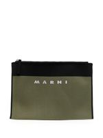 Marni pochette à logo en jacquard - Vert