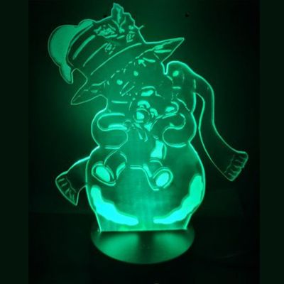 3D LED LAMP - SNEEUWPOP MET BEER - Ontwerp-zelf.nl