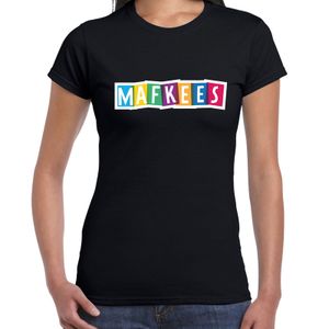 Mafkees fun tekst  / verjaardag t-shirt zwart voor dames 2XL  -