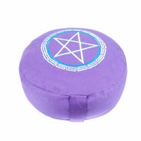 Yogi & Yogini Meditatiekussen Rond Katoen Violet - Pentagram - 33 x 17 cm - thumbnail