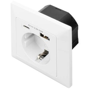 Digitus DA-70615 Stopcontact (onderbouw) Met USB Wit