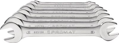 Promat Set dubbele steeksleutels | 10-delig SW6-27 mm | chroom-vanadiumstaal verchroomd - 4000823203 4000823203