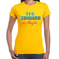 Toppers verkleed T-shirt dames - The summer is Magic - geel - Miami Vice - Tropische feestkleding