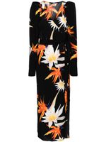 ROTATE BIRGER CHRISTENSEN robe portefeuille Lily en jacquard - Noir - thumbnail