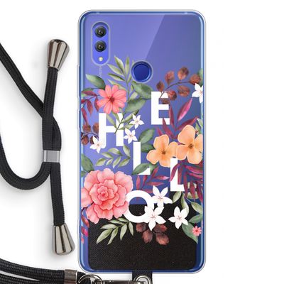 Hello in flowers: Honor Note 10 Transparant Hoesje met koord
