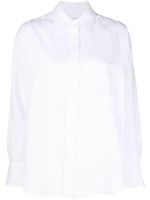 Calvin Klein chemise en lin à col italien - Blanc