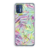 Tropical Palms Blue: Motorola Moto G9 Plus Transparant Hoesje