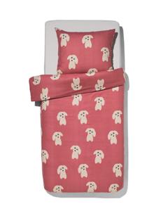 HEMA Kinderdekbedovertrek Flanel 140x200 Hond Rood (rood)