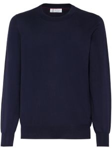 Brunello Cucinelli pull en coton à col rond - Bleu