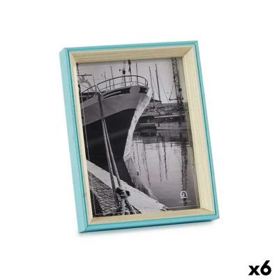 Fotolijsten Gift Decor Blauw Wit Kristal Hout MDF (6 Stuks)