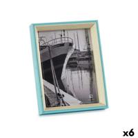 Fotolijsten Gift Decor Blauw Wit Kristal Hout MDF (6 Stuks)
