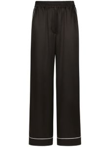 Dolce & Gabbana pantalon palazzo à taille élastiquée - Noir