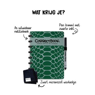 Correctbook Wise Snake A5 Gelinieerd - Uitwisbaar / Herschrijfbaar Notitieboek Correctbook Wise Snake A5 Gelinieerd - Uitwisbaar / Herschrijfbaar Notitieboek