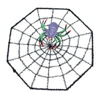 Spinnenweb 29 x 29 cm halloween versiering met spinnetje - thumbnail