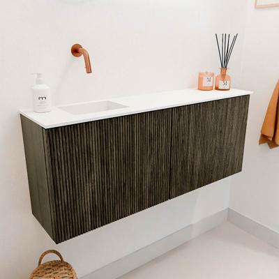 Toiletmeubel Mondiaz Joya | 100 cm | Meubelkleur Shadow | Faye wastafel Talc Links | Zonder kraangat(en) Toiletmeubel Mondiaz Joya | 100 cm | Meubelkleur Shadow | Faye wastafel Talc Links | Zonder kraangat(en)