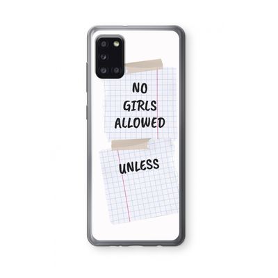 No Girls Allowed Unless: Samsung Galaxy A31 Transparant Hoesje