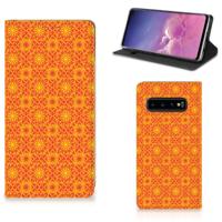 Samsung Galaxy S10 | Hoesje met Magneet | Batik Oranje