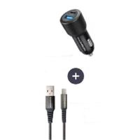 Kit caricabatterie + cavo - THOMSON - Caricabatterie per auto 60 W - Cavo USB-A a C 3A - lunghezza 1,5 m