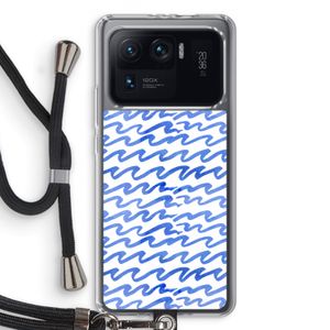 Blauwe golven: Xiaomi Mi 11 Ultra Transparant Hoesje met koord