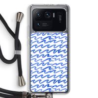Blauwe golven: Xiaomi Mi 11 Ultra Transparant Hoesje met koord