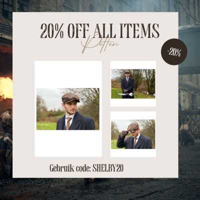 Newsboy Pet | Harris Tweed | 8-panelen | Bruin Mix | Peaky Blinders