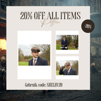 Newsboy Pet | Harris Tweed | 8-panelen | Bruin Mix | Peaky Blinders