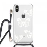 White butterfly: iPhone XS Max Transparant Hoesje met koord