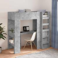 Loft Bedframe met Bureau Beton Grijs 75 x 190 cm Bewerkt hout
