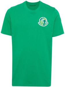 Moncler t-shirt en coton à logo imprimé - Vert