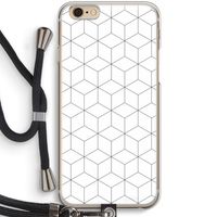 Zwart-witte kubussen: iPhone 6 / 6S Transparant Hoesje met koord Zwart-witte kubussen: iPhone 6 / 6S Transparant Hoesje met koord